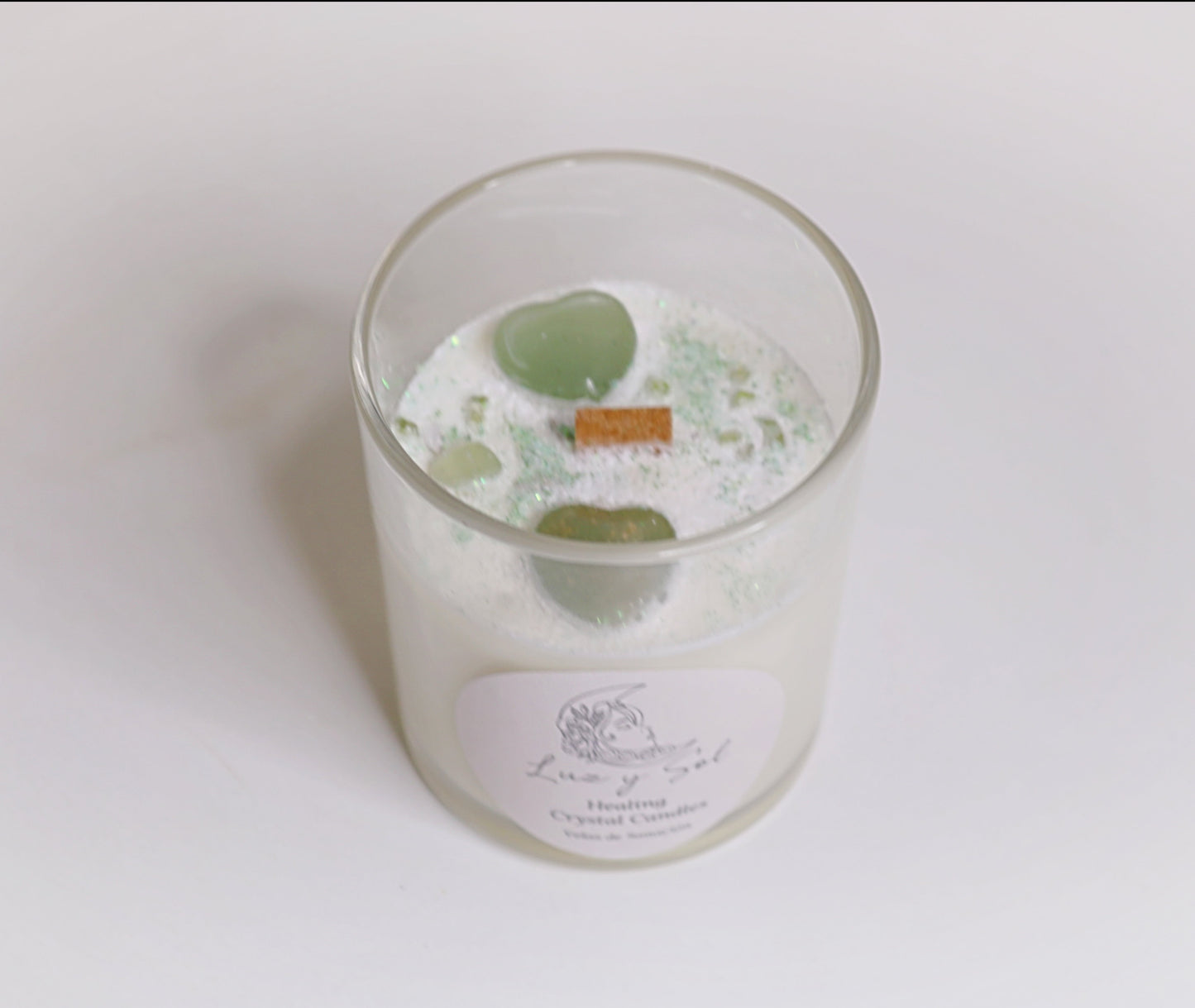 Strength Green Aventurine Crystal Candle