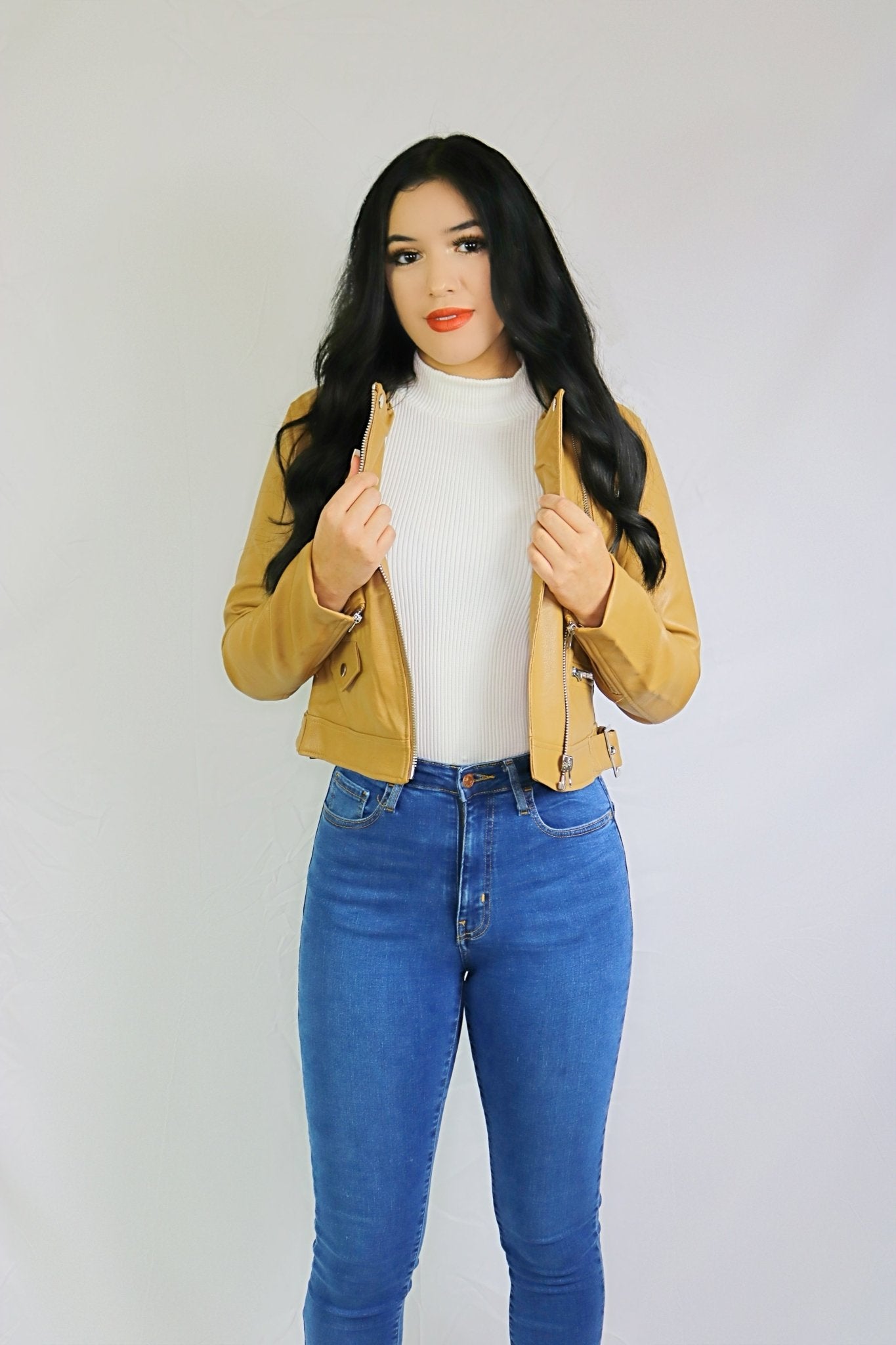 Chai Latte Leather Jacket - Luvina Boutique