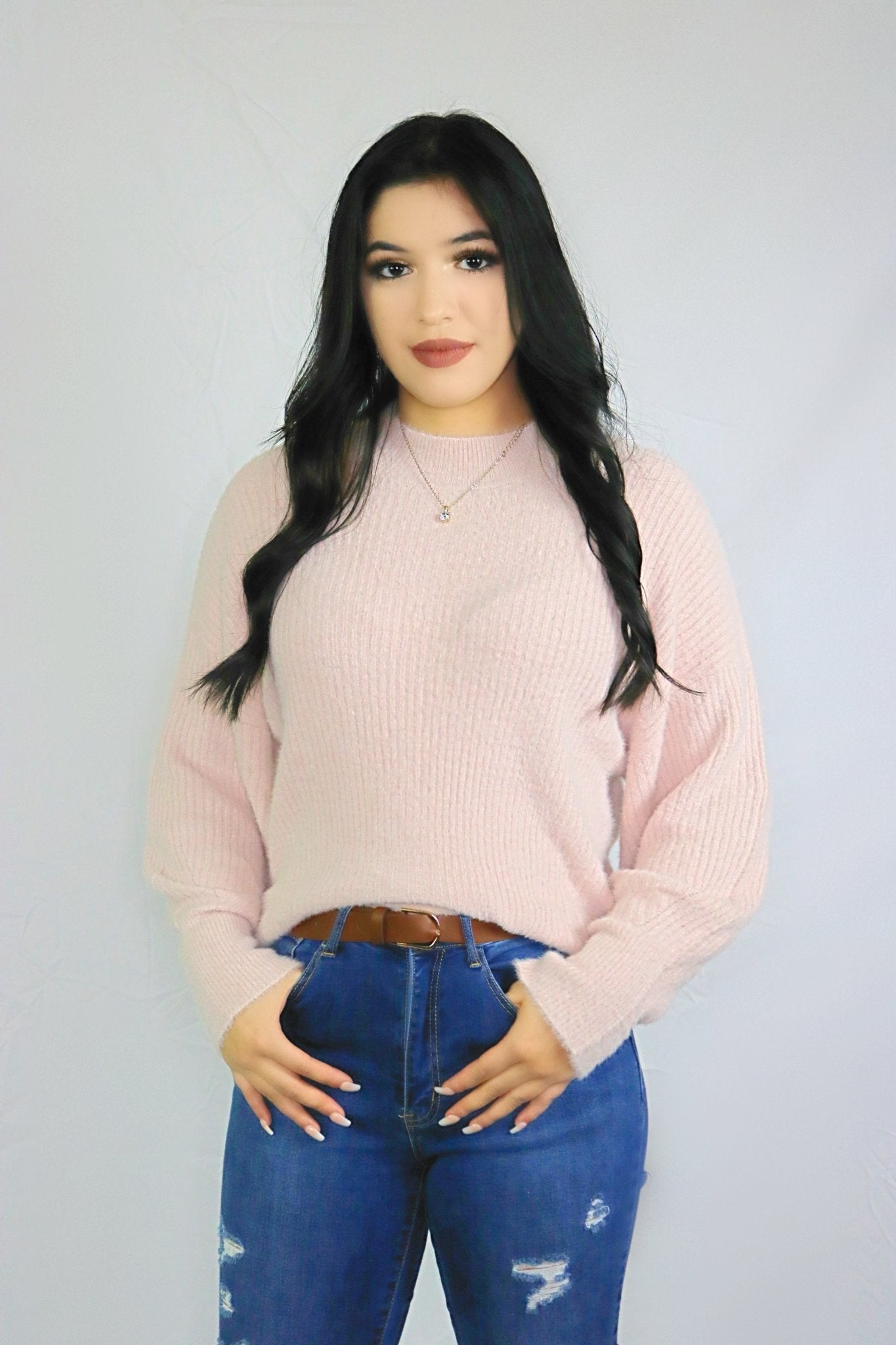 Cozy Fall Blush Sweater - Luvina Boutique