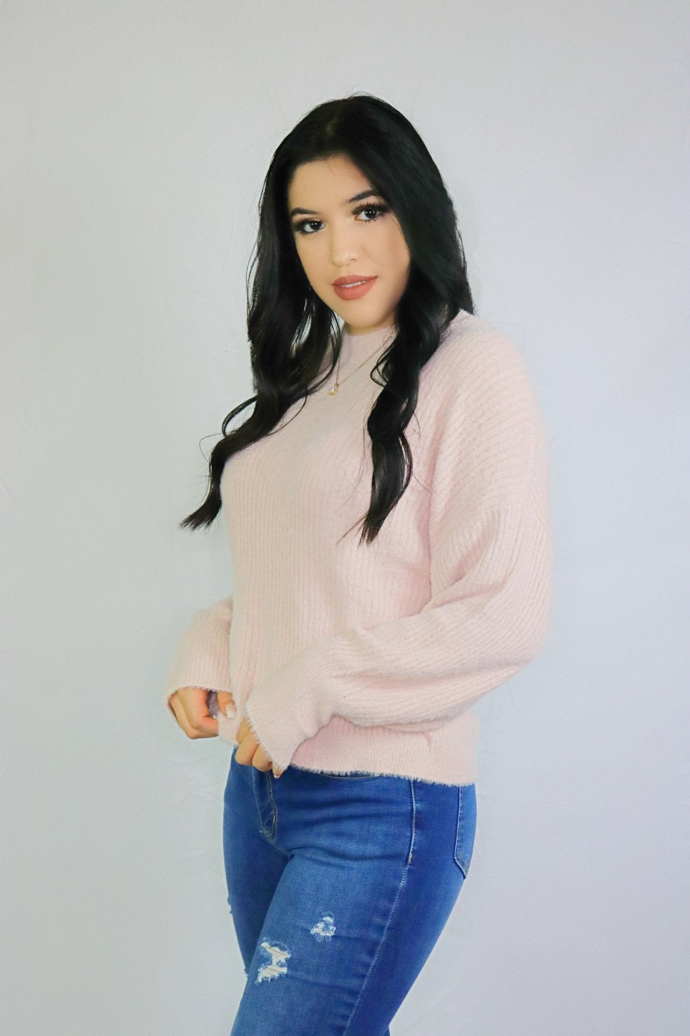 Cozy Fall Blush Sweater - Luvina Boutique