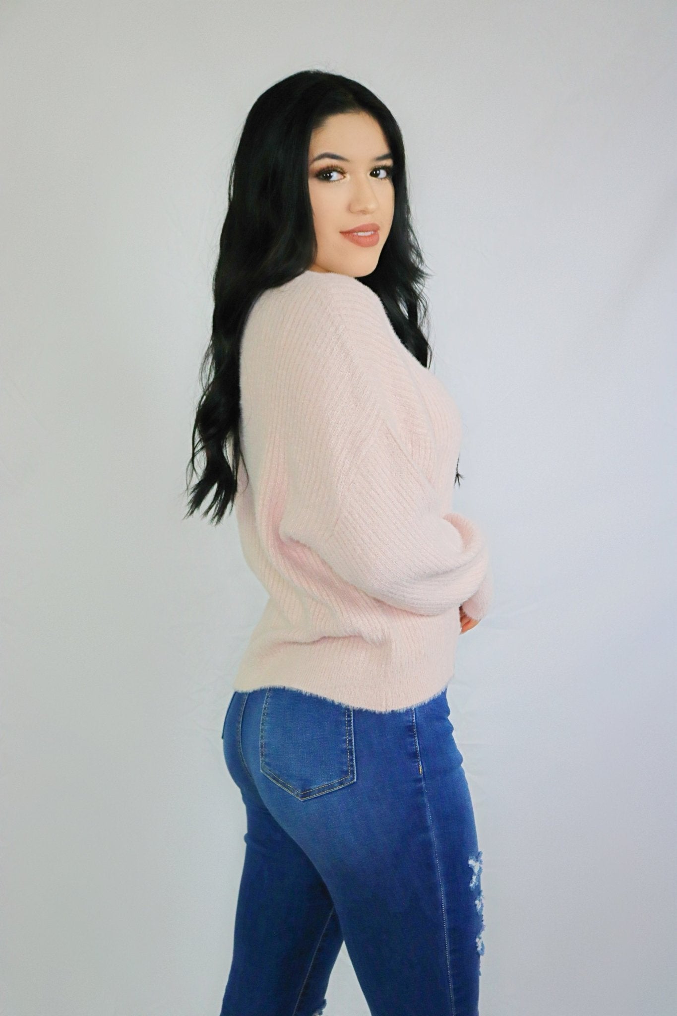 Cozy Fall Blush Sweater - Luvina Boutique